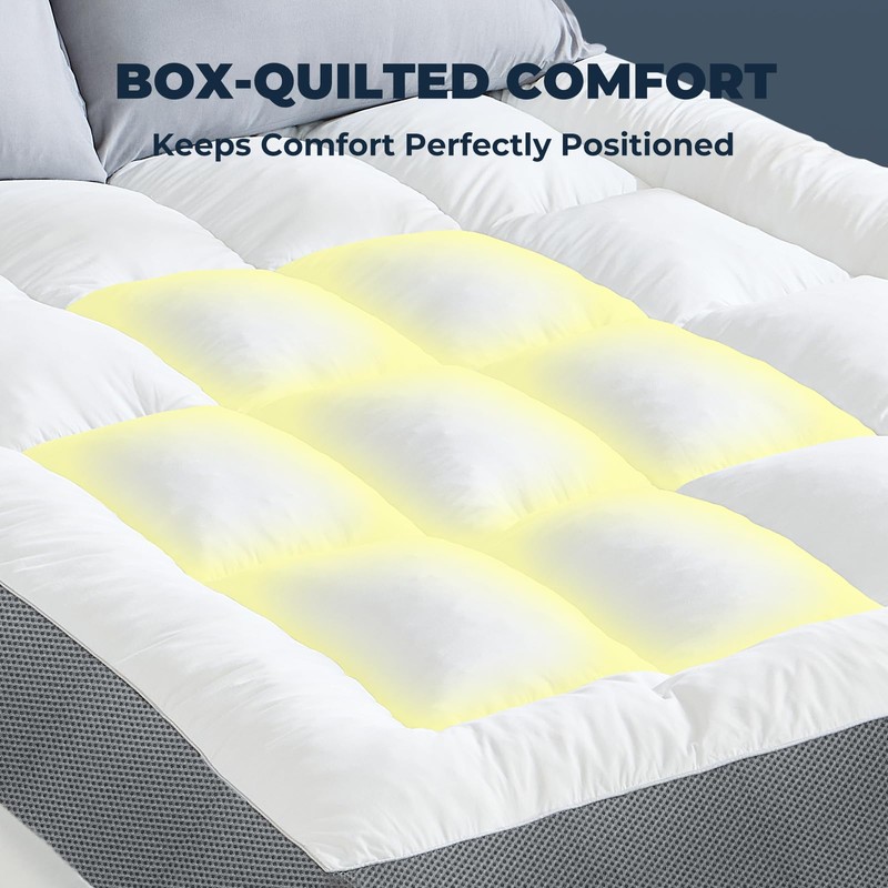 HYPREST 4 Inch Twin XL Mattress Topper Cotton,Shredded Memory Foam