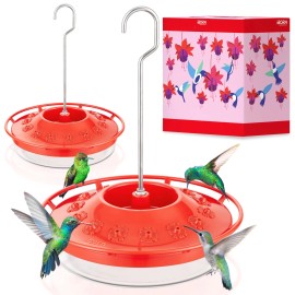 Iborn Hummingbird Feeder for Outdoors with Built-In Ant Moat, Bird Feeders with 14