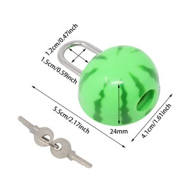 Honbay Cute Watermelon Fruit Padlock Mini Padlock Lock with Keys - for Jewelry Box, Purse, Handbag, Backpacks, Cabinet, Treasure Chest, Suitcases, Lockers, Letter Box, Diary, Notebook, etc