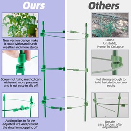 Biotolot Tomato Cage for Garden- Upgrade 47 Inches Adjustable Plant Support Cage,Cucumber,Rose,Flowers,Fruit,Trellis for Climbing Plants Outdoor/Inodoor(6 Pack)