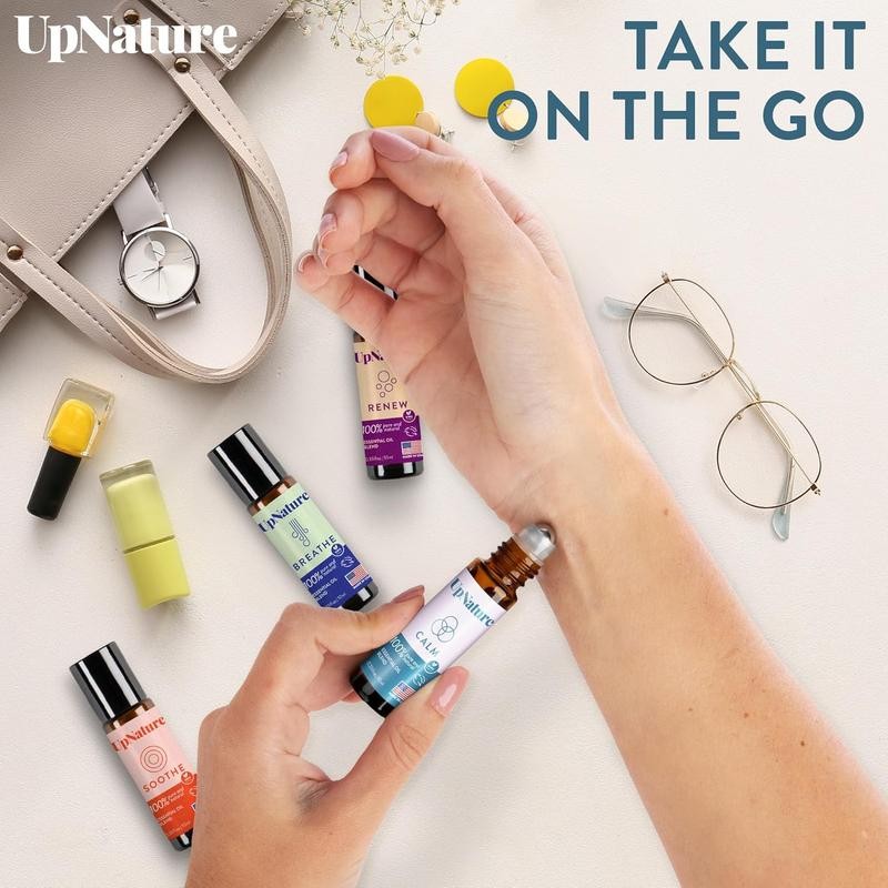 UpNature Essential Oils Roll On Set (4 Pack) Stress Relief