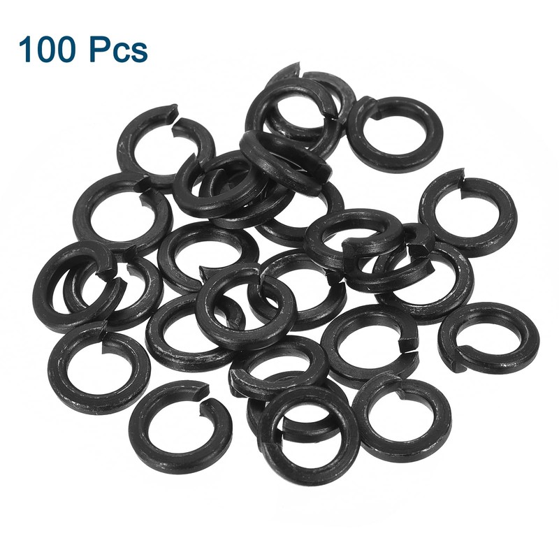 sourcing map M6 Split Lock Washer, 100Pcs Carbon Steel Spring