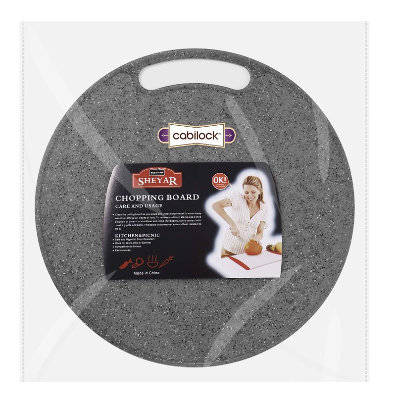 Cabilock Chopping Board Plastic Round Serving Board Breakfast Board Fruit