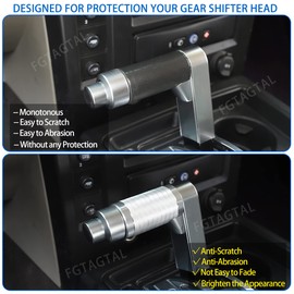 Fgtagtal Gear Shifter Head Cover Compatible with Hummer H2 2003-2007, Aluminum Alloy Center Console Gear Shifter Knob Cover Interior Decoration Protection Accessories (Silver)