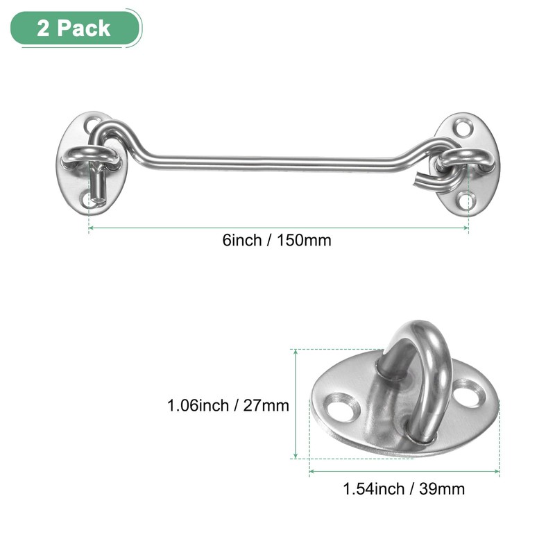 M METERXITY 2-Pack Hook and Eye Latch for Door 6