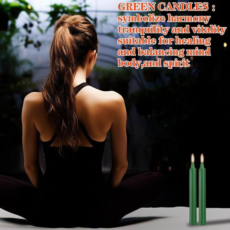 Kunrsug 24 Pack Green Spell Chime Candles – Premium Mini