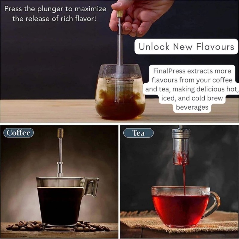 vigor Portable Convenient COFFEE Press plunger & Tea Filter with
