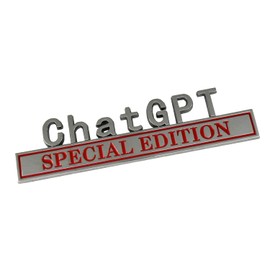 2Pcs Chat GPT Special Edition Emblems 3D Chat GPT Badge Front Hood Sticker Decal Replacement for Cars, Trucks, Motorcycles, Boats & Laptops (Chrome/Red)