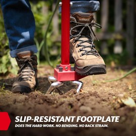 Garden Weasel Claw Pro Garden Tiller and Cultivator Tool – Twist-Action Soil Loosener with Adjustable Carbon Steel Tines, Ergonomic Handle, and Footplate (Model 91334-3)