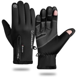 WANSENAMZ Winter Warm Gloves for Men Women Touch Screen Gloves Water Resistant Windproof Thermal Gloves for Cold Weather Cycling Driving Hiking (Black1-Cover, XXL)