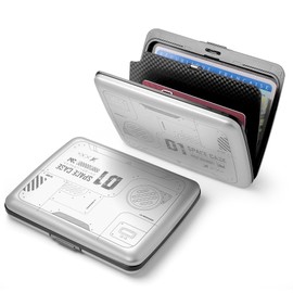 Aluminium Wallet, Large Capacity with Metal Closure, RFID Protection Against Fraud and Demagnetization, Model Smart Case Oslo Large, engraving space case, Standard size, Minimalist