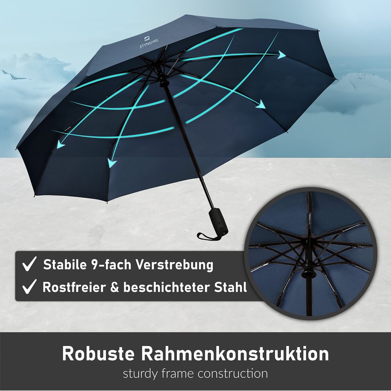 STYNGARD Umbrella Stormproof up to 140 km/h, Automatic incl. Umbrella