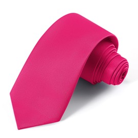 UETLRO Black Ties For Men Solid Pure Color Formal Neckties 3.15" (8CM) Men's Tie Gift Box, Hot Pink, Medium