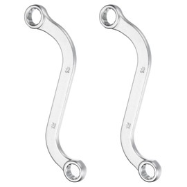 sourcing map 2pcs S-Style Box Wrench Metric 12mm x 13mm 12-Point CR-V Double End S-Shaped Ratcheting Wrench S Box Wrenches Tools for Repairs