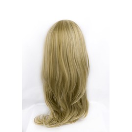 Bombshell Hair Extensions 3/4 Half Head Hair Piece 24 inches Heat Resistant Synthetic Long Flicky Wave Thick Wig (M14 HIGHLIGHTS MIX BLONDE)