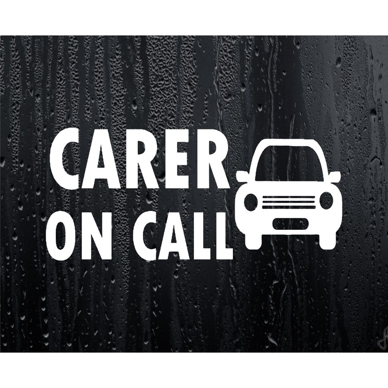 Car Sticker CARER ON CALL Health Worker Van Window Bumper