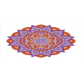 Ambesonne Ethnic Pencil Pen Holder, Colorful Mandala Motif Floral Ornaments Asian Eastern Traditional Ornaments, Ceramic Pencil Holder for Desk Office Accessory, 3.6" X 3.2", Multicolor