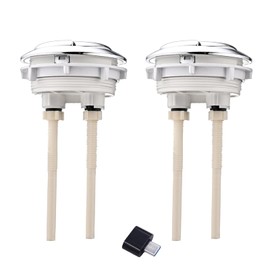 2 Pack 58mm/2.2 inch Dual Push Flushing Toilet Button Toilet Water Tank Button Toilet Button Flush Button Replacement with Thread Diameter Type-C Convertor