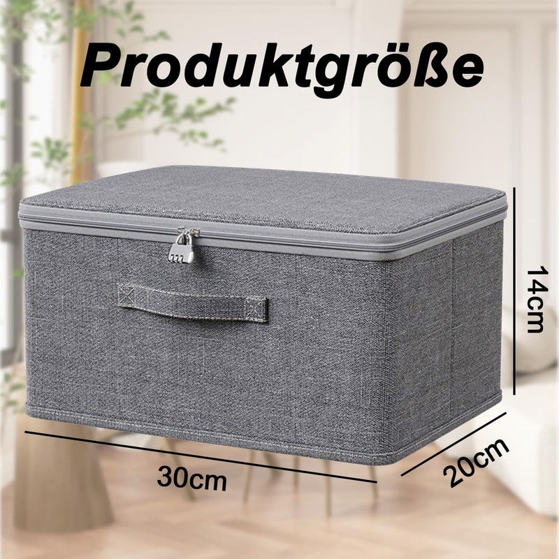 Lockable Box, Foldable Storage Box with Lid, Foldable Organiser Box,