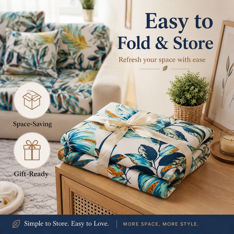 Stretch Sofa Cushion Cover for Seat Protection – Washable Non-Slip