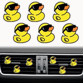 Jowxsx 6 Pcs Rubber Duck Ducky Air Vent Clips, Yellow Duck Car Air Fresheners Vents Clips Car Diffuser Funny Car Interior Decor Charm Car Decoration Cute Car Accessories for Women