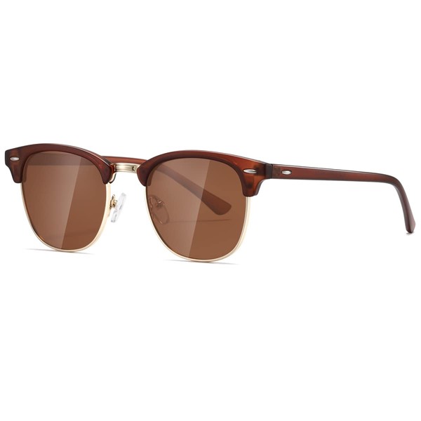 kimorn Polarized Sunglasses Unisex Retor Semi-Rimless Frame Classic Eyewear AE0550