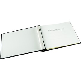 Book of Condolence - Loose Leaf Inner Page Format - Presentation Boxed - Black - Size 265 x 195mm
