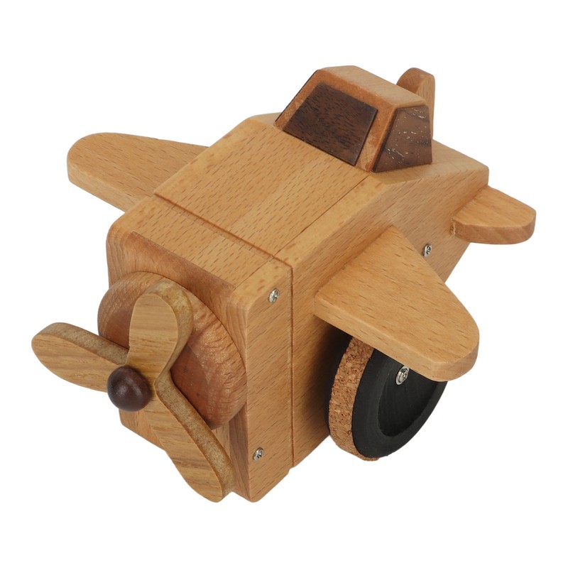 Fighter Music Box Aircraft Wood Craft Musical Box Birthday Christmas