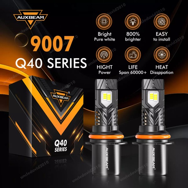 AUXBEAM 9007 HB5 130W 30000LM LED Headlight Canbus Bulbs 6500K