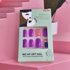 4th of July Press on Nails Short Square Purple Fake