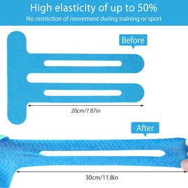 Pack of 10 PreCut Kinesiotapes, Kinesiotapes, Pre-Cut Skin-Friendly Physio Tape for Knee Pain with Perfect Wearing Comfort, Waterproof and Elastic