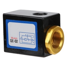 Válvula de Control de Escape, Puerto de Entrada QE‑02 Válvula de Escape Rápido Componente Neumático de Aleación de Aluminio Universal para Diámetro de Tubería G1/4, Válvula de Escape
