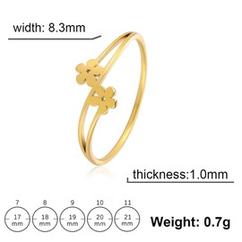Pingyongchang Daisy Flower Rings Stainless Steel Daisy Ring Gold Minimalist Stacking Ring Statement Simple Aesthetic Jewelry Gift for Women Girls, 7, Metal, No Gemstone