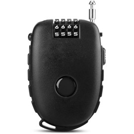Compact Cable Lock, Combination Lock with Wire Rope (75cm), Lock with 4-Digit Number Code.- Ideal as Scooter Lock, Bicycle Lock