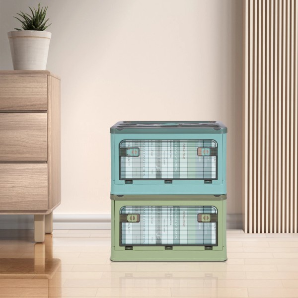 Foldable Plastic Storage Bin Stackable Storage Box 2 Tier Storage
