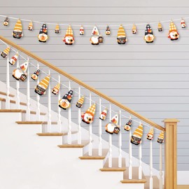 Big Dot of Happiness Fall Gnomes - Autumn Harvest Party DIY Decorations - Clothespin Garland Banner - 44 Pieces
