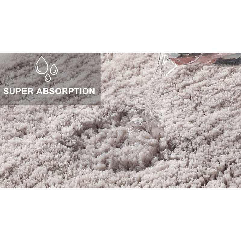 fluffy® Bathroom Rug for Corner Showers, High Pile Microfibre Non-Slip