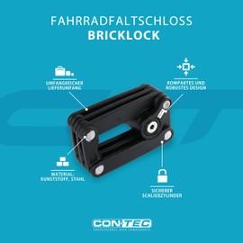 CONTEC Brick Lock 780 mm Folding Lock Long/Dimensions When Folded H45XB6 0XL110 MM Black
