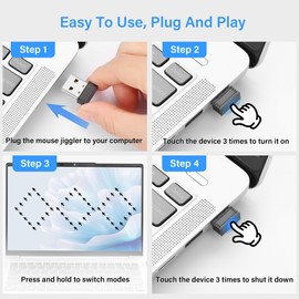 SinLoon Mouse Jiggler, Non-Detectable USB Mouse Mover with USB-C Adapter Converter, Simulates Motion to Prevent Laptop from Going to Sleep - Driver Free, Plug and Play