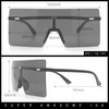 Oversize Rimless Shield Square Rectangle Large Sunglasses Black - Smoke