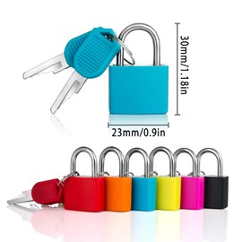 Set of 6 Mini Padlock with Key Set, Colourful Suitcase Lock, Padlock, Small Lock, Security Lock, Luggage Lock, Cabinet Lock, TSA Locks for Bag, Box, Travel Suitcase, Cabinet, 6 Colours