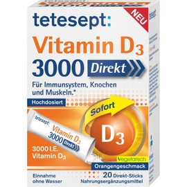 테테셉트 tetesept 비타민D3 3000 다이렉트 스틱 29개 36g tetesept Vitamin D3 3000 Direct Stick 29 pieces 36g