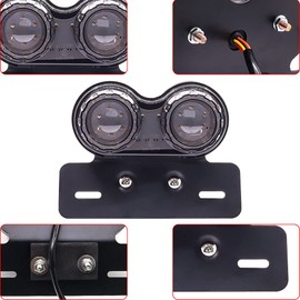 Aoling Motorcycle Tail Lamp 12V Vintage Brake License Plate Light Position Lamp Turn Signal Wiring Clean Motorcycle Tail Light Stop Lamp Rear Light Small License Plate Lamp Integrated Function Smoke