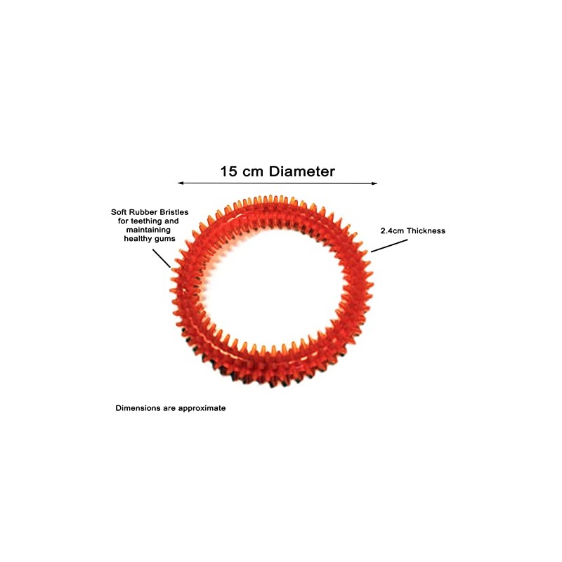 Honeey Puppy Biting Dog Chew Ring Toy Dental Soft Rubber