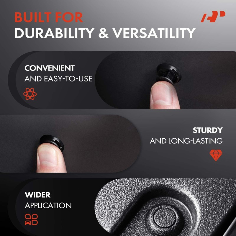 A-Premium 50PCS Nylon Black Trim Panel Retainer Clips Single Head