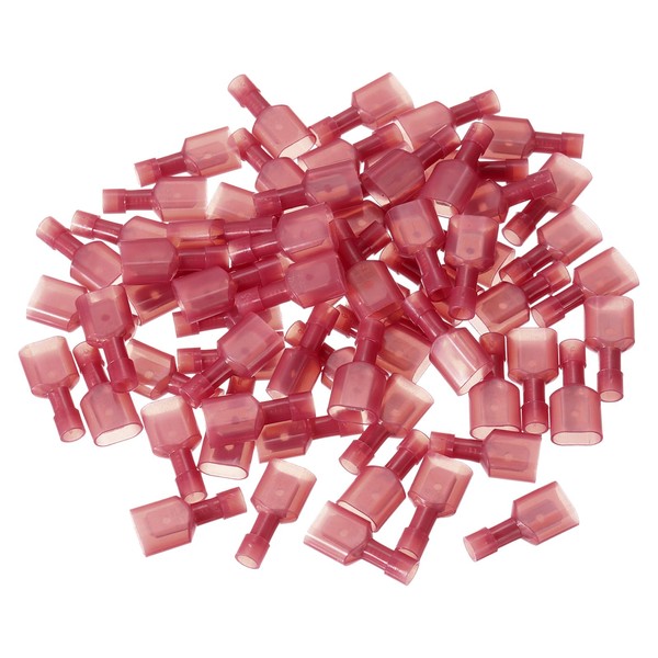 MECCANIXITY 100PCS Male Spade Connector, 22-16 AWG Nylon Quick Disconnect