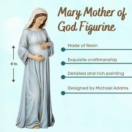 Mary Mother of God Resin Figurine Statue, 7 Inch