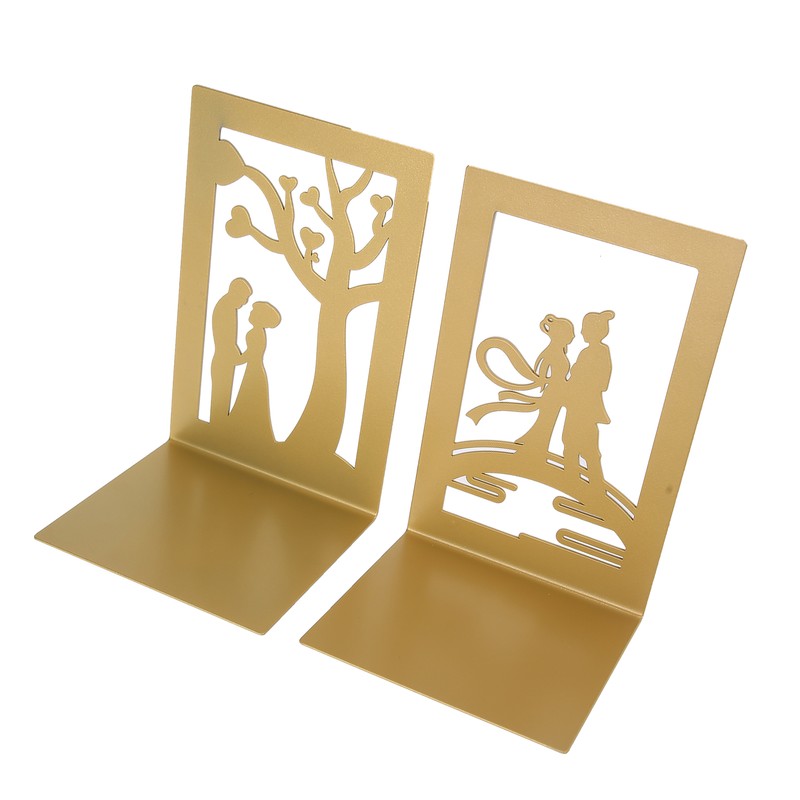 Metal Book Divider Thicken AntiSlip Bookend Desktop Organize Bookshelf Craft