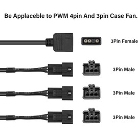 2 PCS 5V 3 Pin ARGB Splitter Cable Addressable RGB Splitter Cable 3-pin to SM 3Pin Male Adapter Cable for PC Led Strip,5V ARGB Fan, Computer Chassis