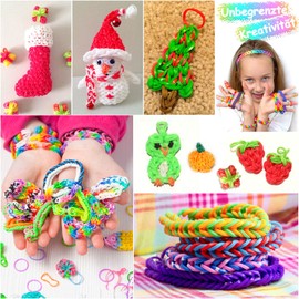 Loom Bands Set for Bracelets 2800+ 36 Colours Loom Rubber Bands Kit with Accessories DIY Colourful Rubber Bands Starter Set Birthday Christmas Toy Craft Gift for Children Girls Boys